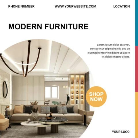 Modern White With Hint Of Color Social Media Post Design