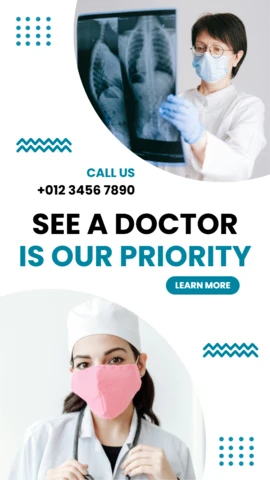 Plantilla de diseño de historias de Instagram para publicidad de atención médica