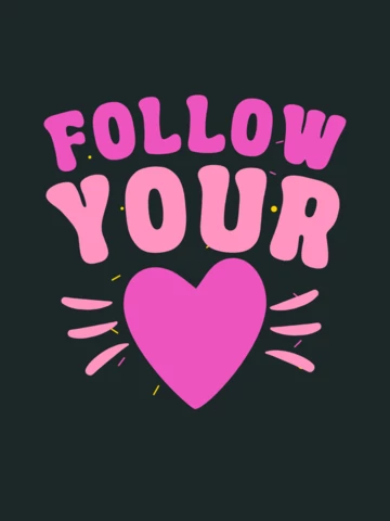 Día de San Valentín sigue tu corazón diseño de plantilla de camiseta