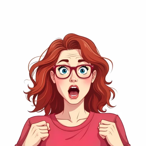 Editable Shocked Woman Design Template for Engaging Graphics