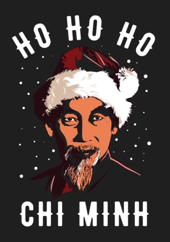 Modelo de design de camiseta de paródia de humor negro do Natal de ho chi minh