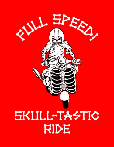 Full Speed Skull-Tastic Ride Design for Rebel Biker Poster Template