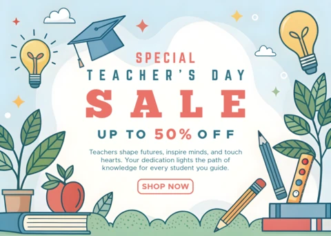 Colorful Teacher's Day Sale Design Template for Promotions - Editable and Fun