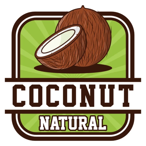 Modello di logo di cocco naturale