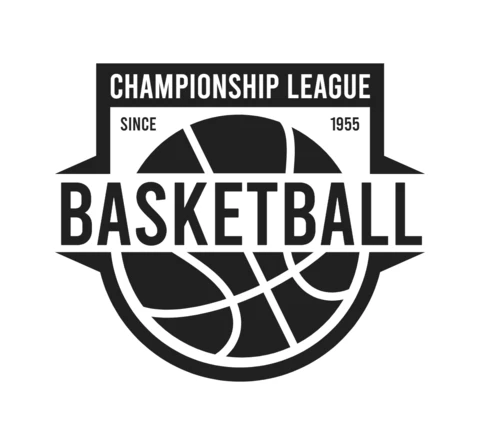 Modèle de conception de logo de sport de championnat de tournoi de basket-ball