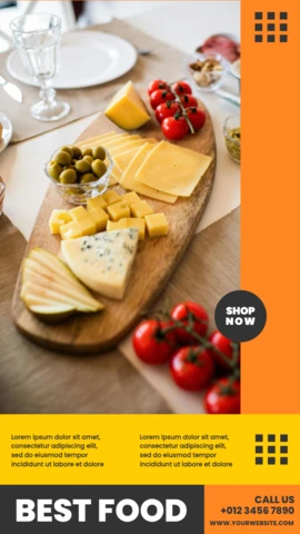 Restaurant Sale Promotional Instagram Story Post Design Template