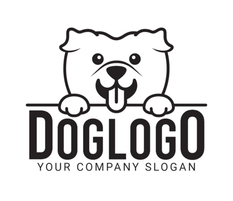 Modelo de design de logotipo de cachorro fofo