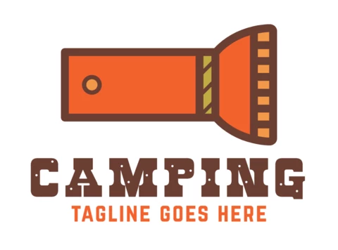 Modèle de logo pour une lampe de poche de camping