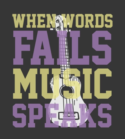 Music with Ukulele Vintage T-shirt Design Template