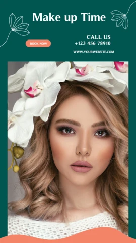 Lovely Artistic Green Spa Center Instagram Story Post Design Template