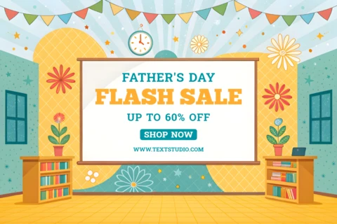 Colorful Father's Day Flash Sale Design Template – Editable Promotional Artwork