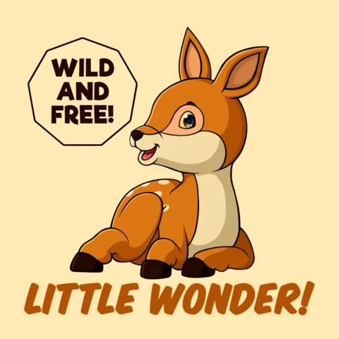 Cartoon Cute Fawn Design Template: Wild and Free Little Wonder!