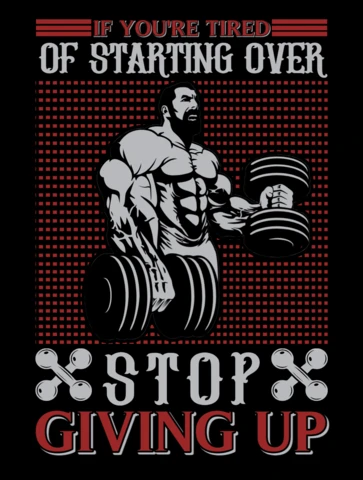 Plantilla motivacional de pantalla de fitness: deja de rendirte con gráficos atrevidos