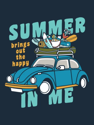 Summer Vacation With Car T-shirt Design Template