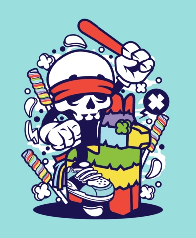 Pinata Cartoon Character T-shirt Design Template