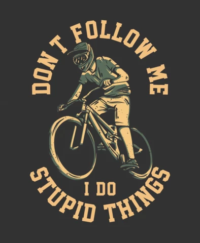 Mountain Biker Illustration Vintage T-shirt Design Template