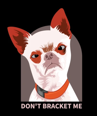 態度のある犬のイラストを使った「私を括らないで」Tシャツデザインテンプレート
