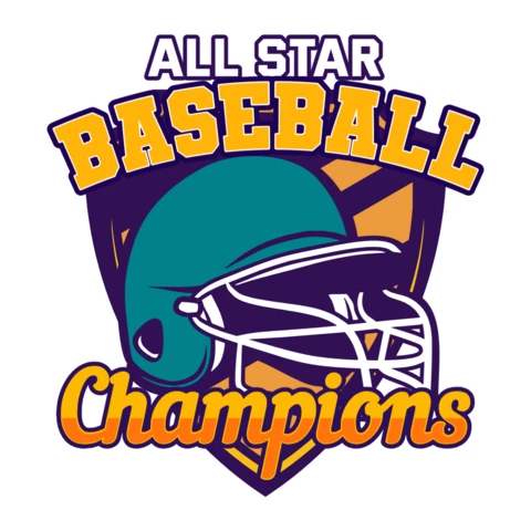 Baseball Champions Vintage Logo Design Template