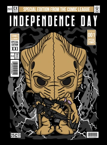 Día de la Independencia personaje de dibujos animados plantilla de diseño de portada de revista