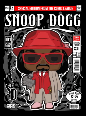 Snoop Dogg Cartoon Character Magazine Cover Design Template