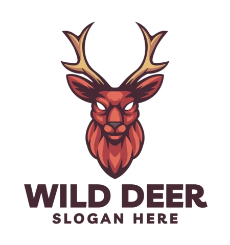 Modèle de conception de logo de mascotte de cerf