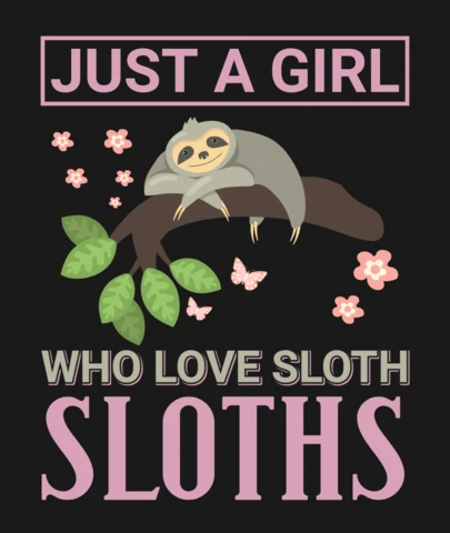 Modèle de t-shirt pour une fille qui aime les paresseux