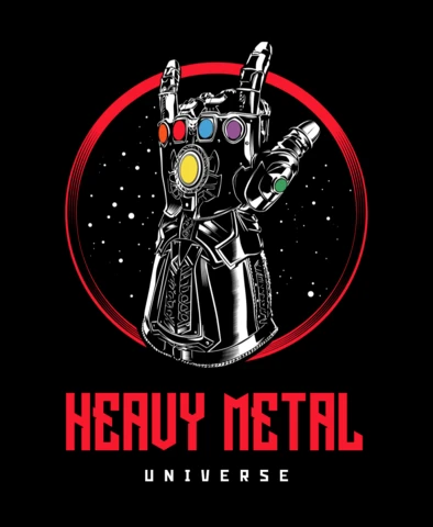 Heavy Metal Thanos Universe T-shirt Design Template