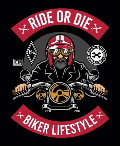Ride Or Die Biker T-Shirt Design Template