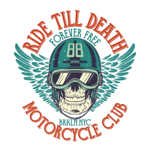 Skull Angel Motorcycle Club T-shirt Design Template