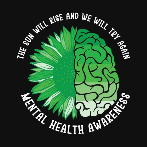 Sun Will Rise Mental Awareness T-Shirt Template