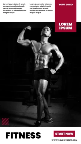 Fitness Gym Instagram Story Post Design Template
