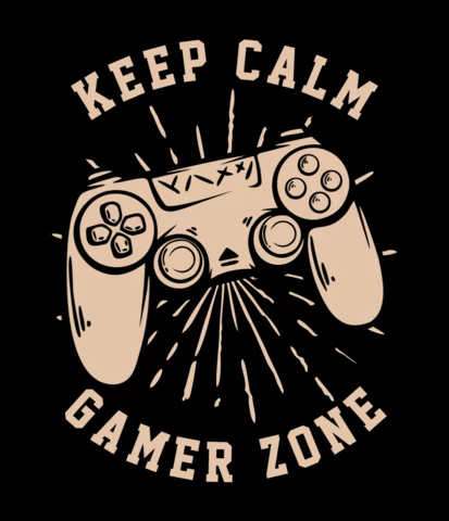 Mantenga la calma plantilla de diseño de camiseta vintage gamer game pad