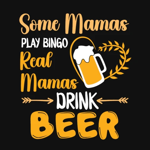 Plantilla de diseño de camiseta para madres que beben cerveza