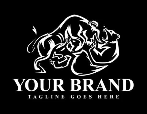 Szablon logo byk kontra niedźwiedź