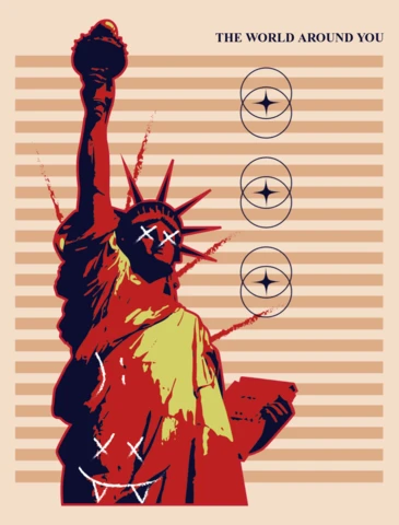 Plantilla de diseño artístico abstracto de la dama de la libertad para la comercialización de arte urbano.
