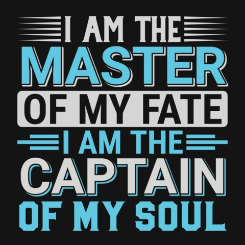 I am the master of my fate captain of my soul plantilla de diseño de camiseta