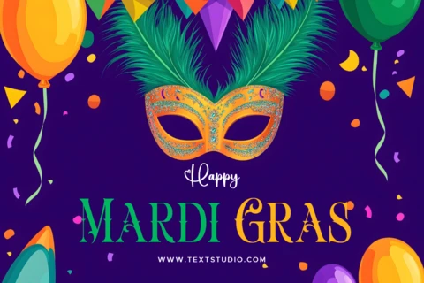 Affiche de célébration du Mardi gras avec masque décoratif