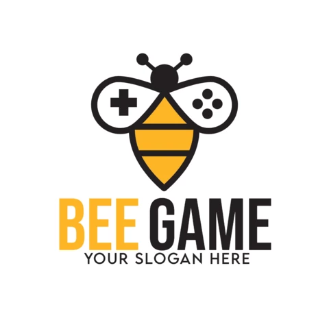 Bee Game Logo Design Template