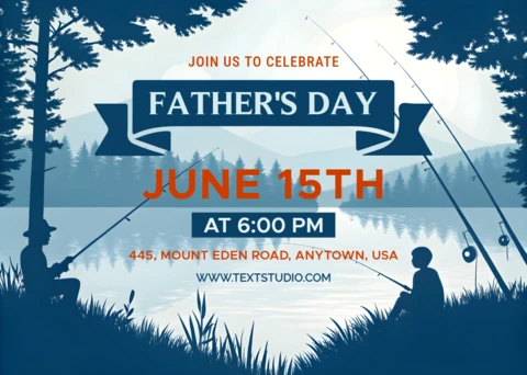Fishing Theme Father's Day Celebration Design Template For Fishermen Dads