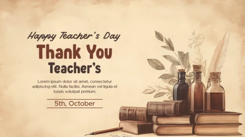 Vintage Teacher's Day Thank You Template Design