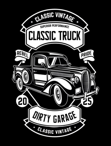 Classic Truck Vintage T-shirt Design Template