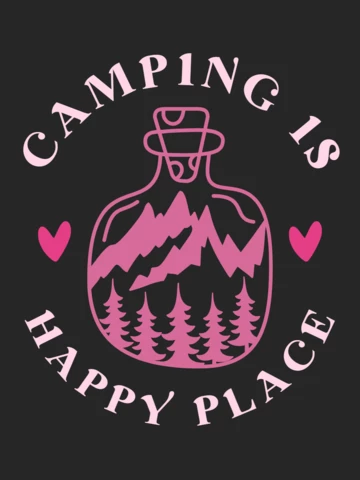 Camping Is My Happy Place T-shirt Template Design