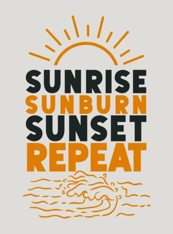 Beach Sunset Scenery Vintage T-shirt Design Template