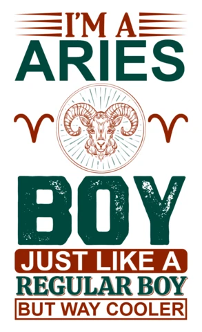 Aries Boy Retro Design Template: Cool Zodiac Graphic for Customizable Merchandise