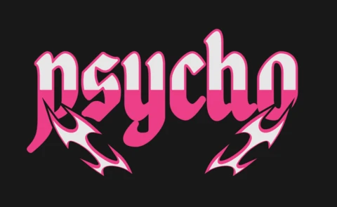 Diseño de camiseta con tipografía en neón rosa psicodélica y vibras de streetwear audaces.