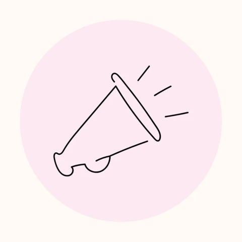 Loudspeaker Line Art Instagram Story Highlight Cover Design Template