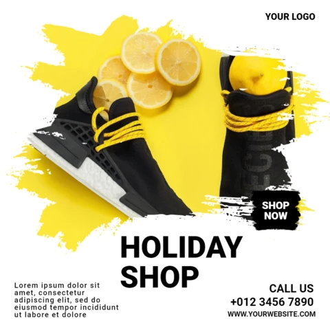 Holiday Shop Sneakers Social Media Post Design Template
