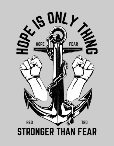 Hoffnung stärker als angst vintage anker t-shirt vorlage