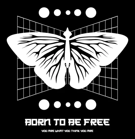 Butterfly Design Template for Inspirational Apparel