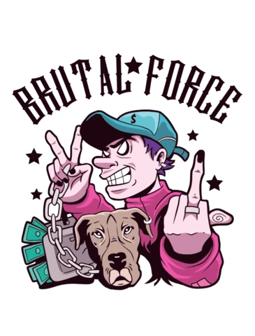 Plantilla de diseño gráfico de fuerza brutal para ropa streetwear